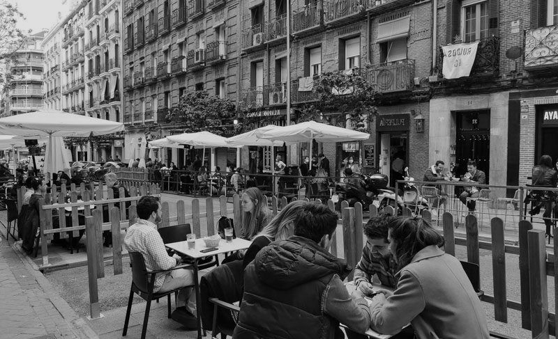 Calles elegantes del barrio de Chamberí en Madrid